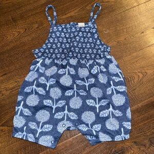 Carter’s Baby Girl Romper 24 Months Blue Floral Sleeveless | Excellent Condition